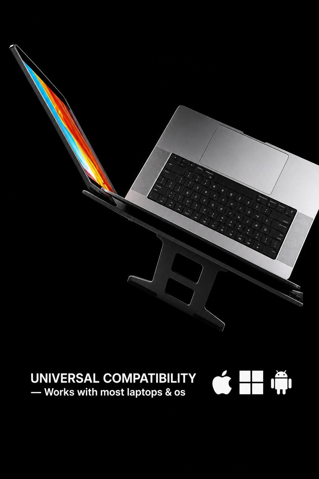 Poste de travail nomade NEXORA avec ordinateur portable et deux écrans supplémentaires USB-C